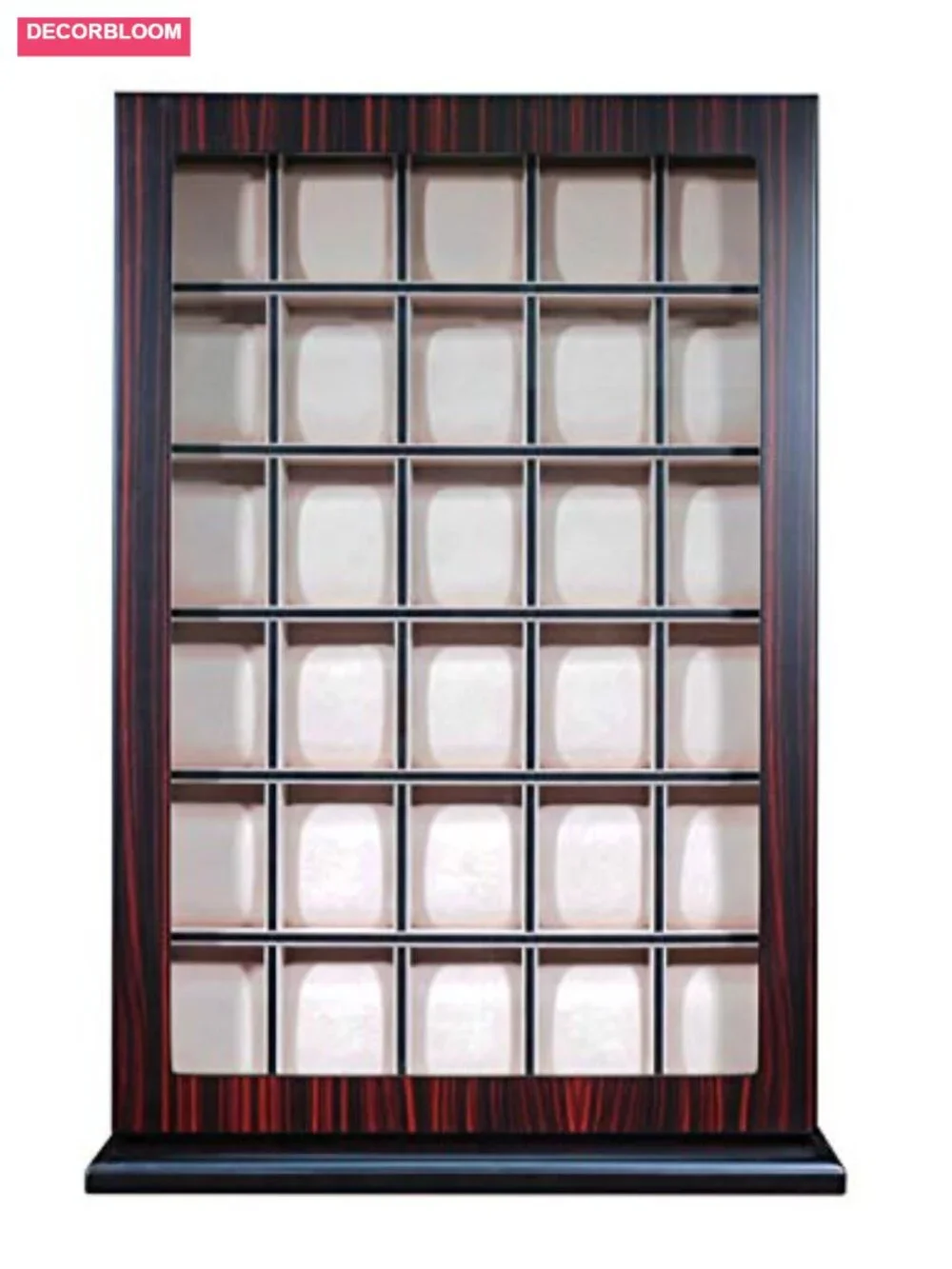 30 Piece Ebony Wood Watch Display Case Wall Hanging Storage Organizer Gift